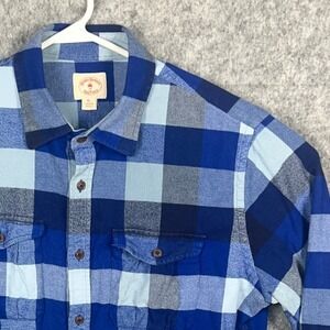 Brooks Brothers Red Fleece Men's XL Blue Buffalo Plaid Flannel Button Down Shirt